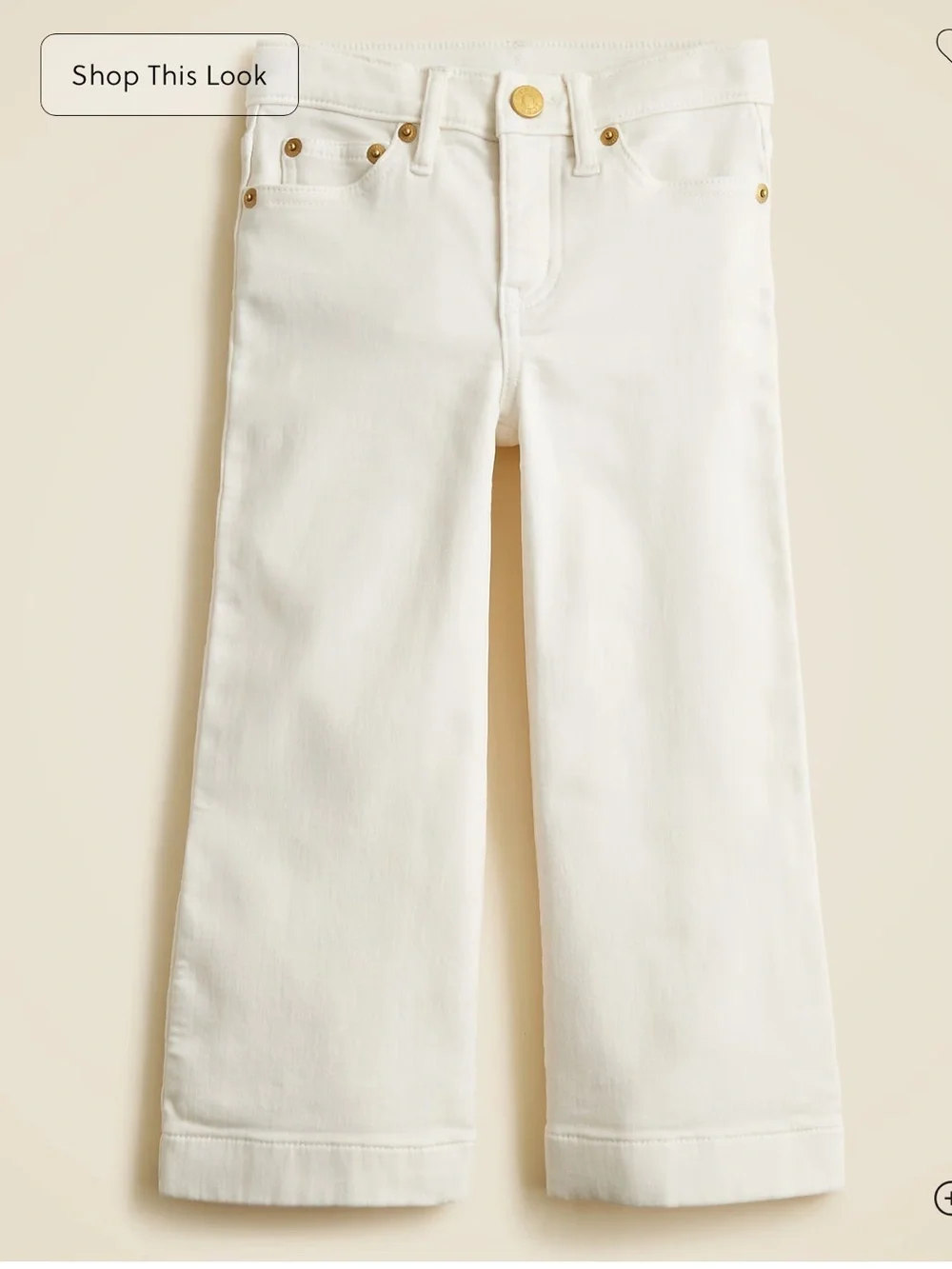 J crew ivory Girls' sailor garment-dyed stretch denim trouser